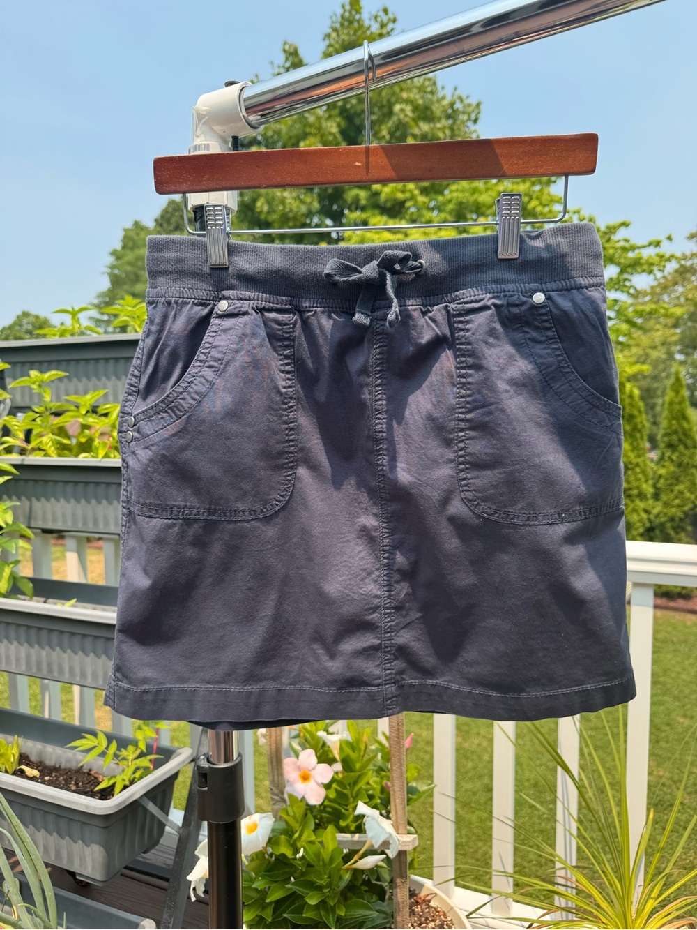 Women's Blue Drawstring Skort